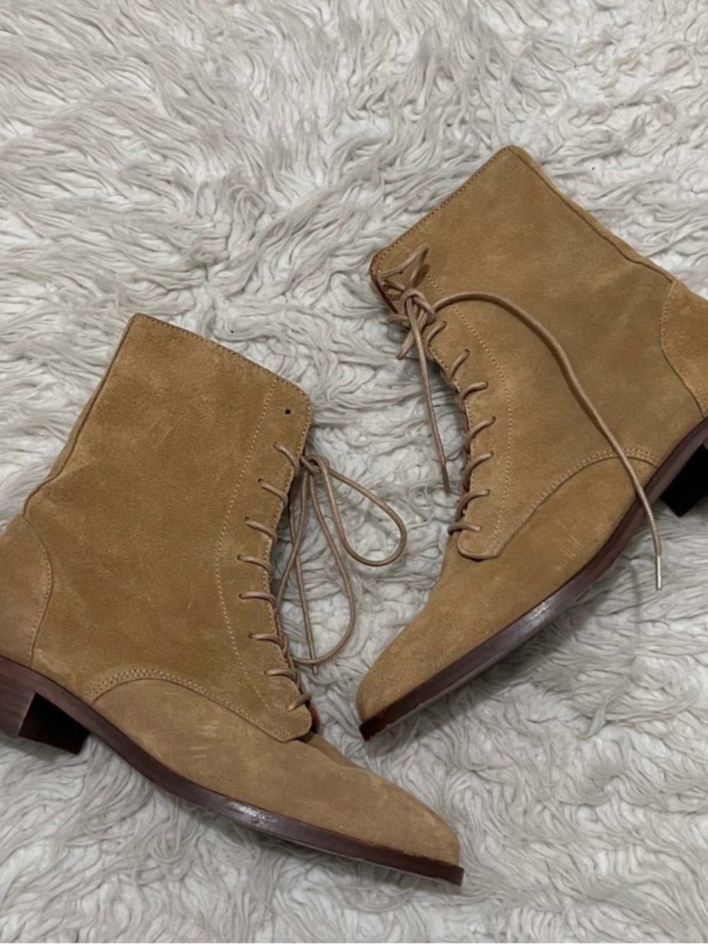 Sezane suede tan Lace-Up boots 39/8